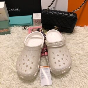 CROCS Women's White Clogs (Free Mystery Clothes)